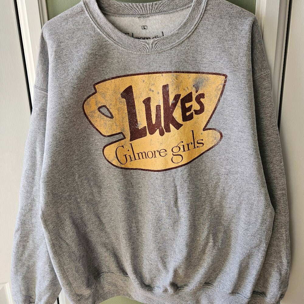 Ripple Junction Gray Gilmore Girls "Luke's" Coffee Cup Sweatshirt